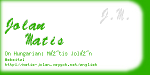 jolan matis business card